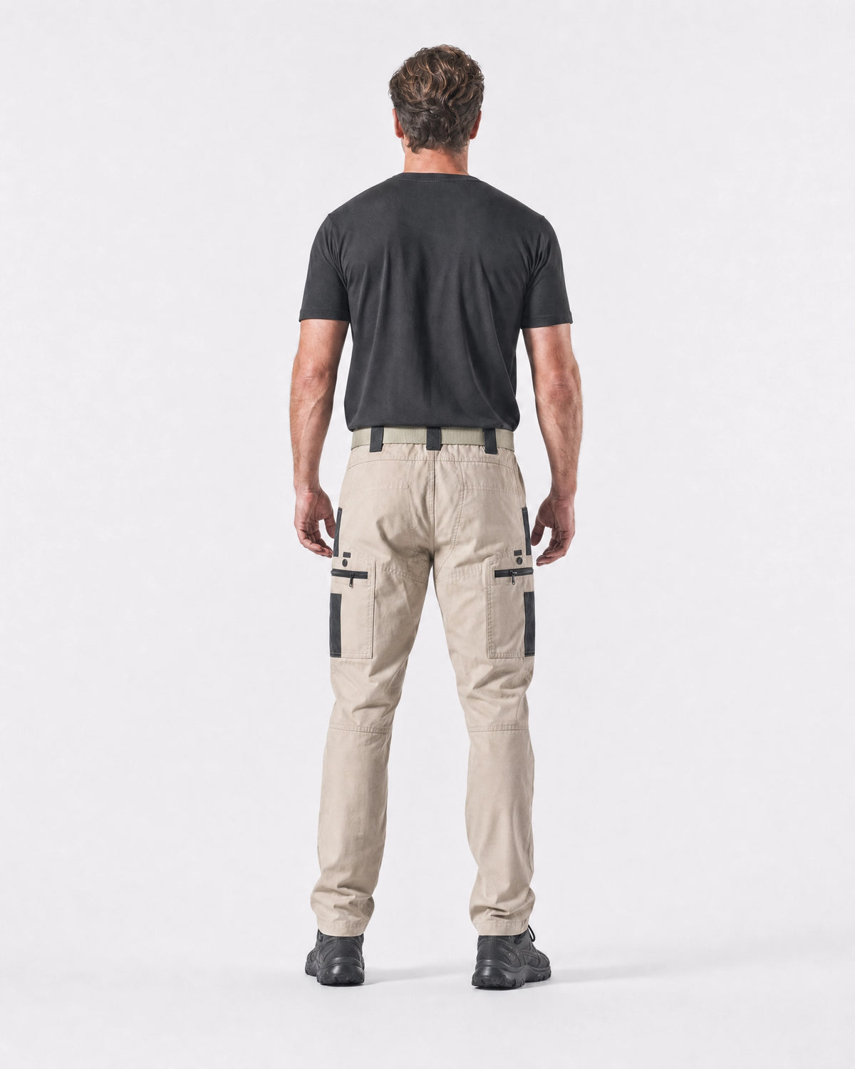 Pact men's water-repellent cargo work trousers — Khaki (Style 2) # Colour_Khaki