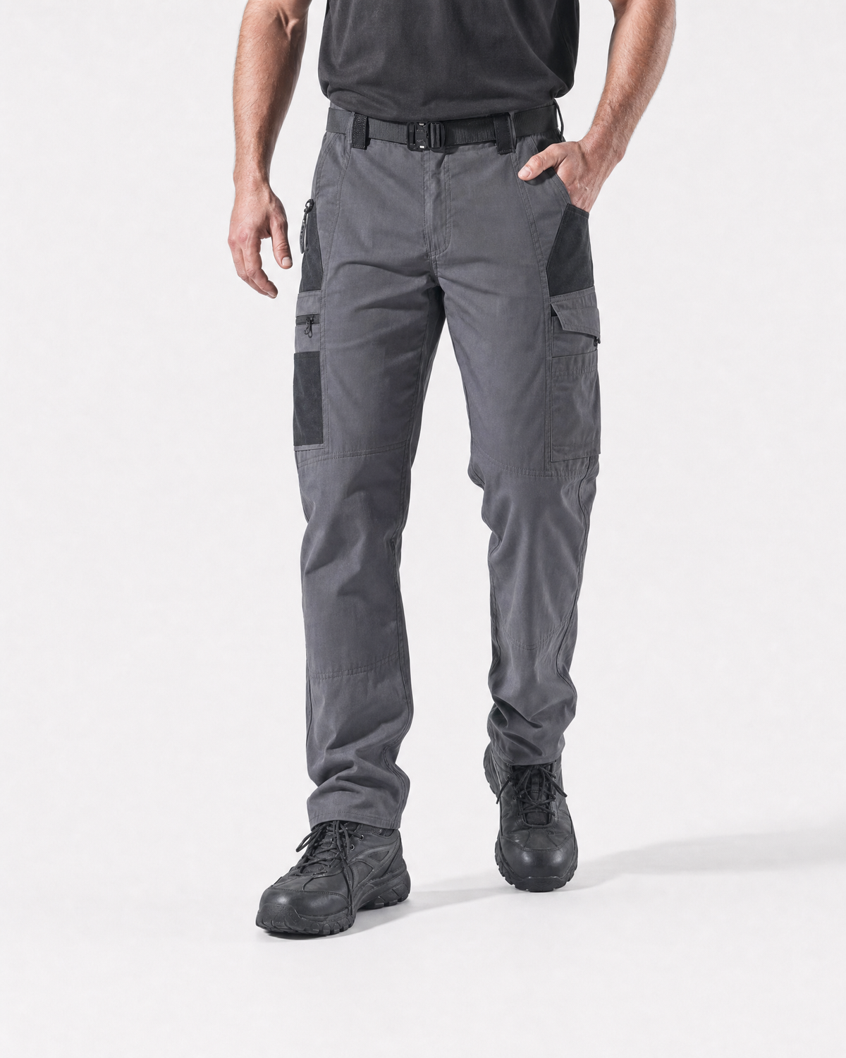 Pact men's water-repellent cargo work trousers — Grey (Style 2) # Colour_Grey