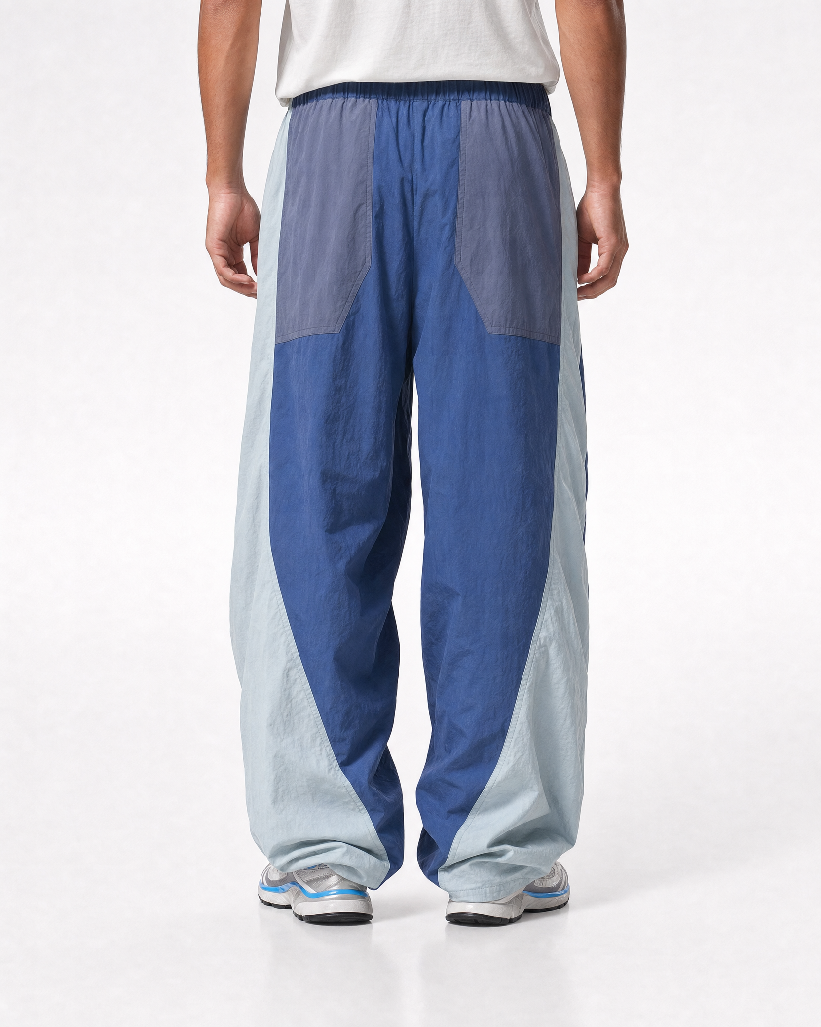 Pact wide-leg techwear cargo trousers — Blue # Colour_Blue
