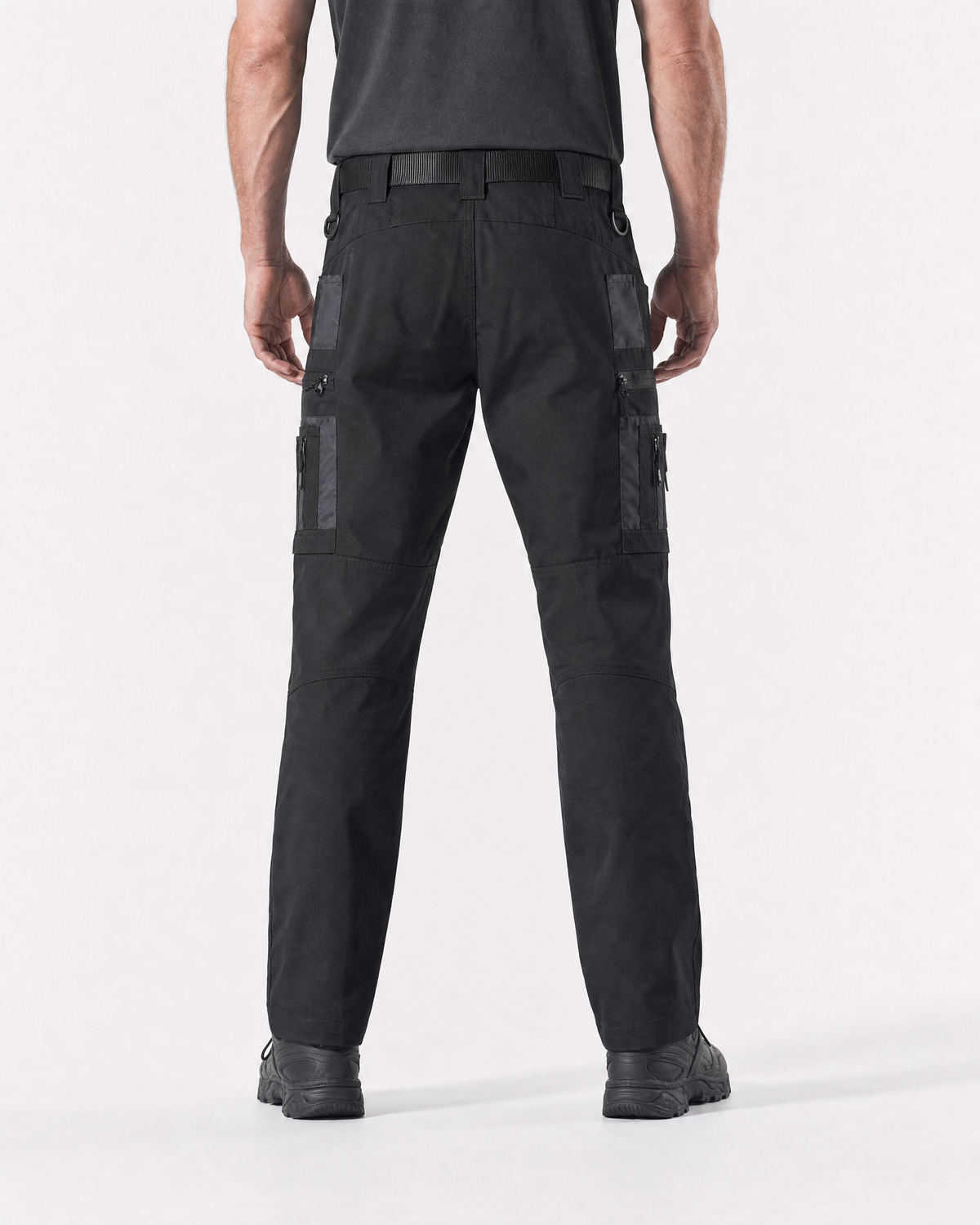 Pact men's water-repellent cargo work trousers — Black (Style 2) # Colour_Black