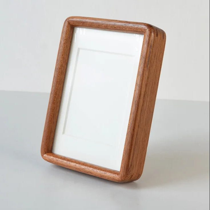 Solid Walnut Mortise and Tenon Corner round Photo Frame Premium Hardwood Wedding Dress Picture Frame Wooden Display Frame
