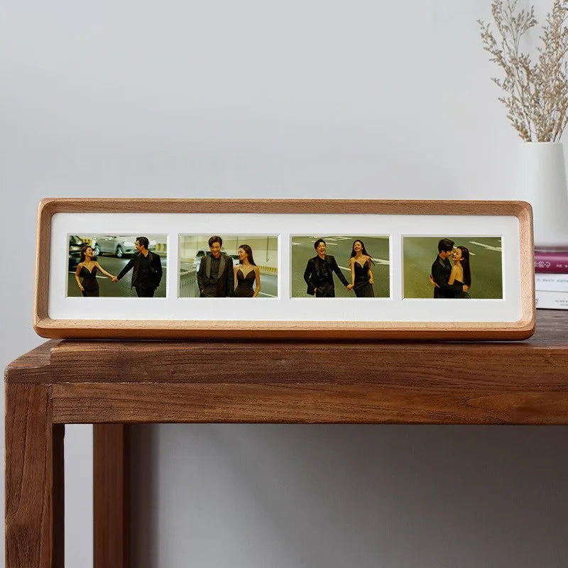 Solid Wood Picture Frame Display Stand for DIY Triptych, Quadruple Multi-Piece Couple Wedding Photos High-Grade Photo Frame