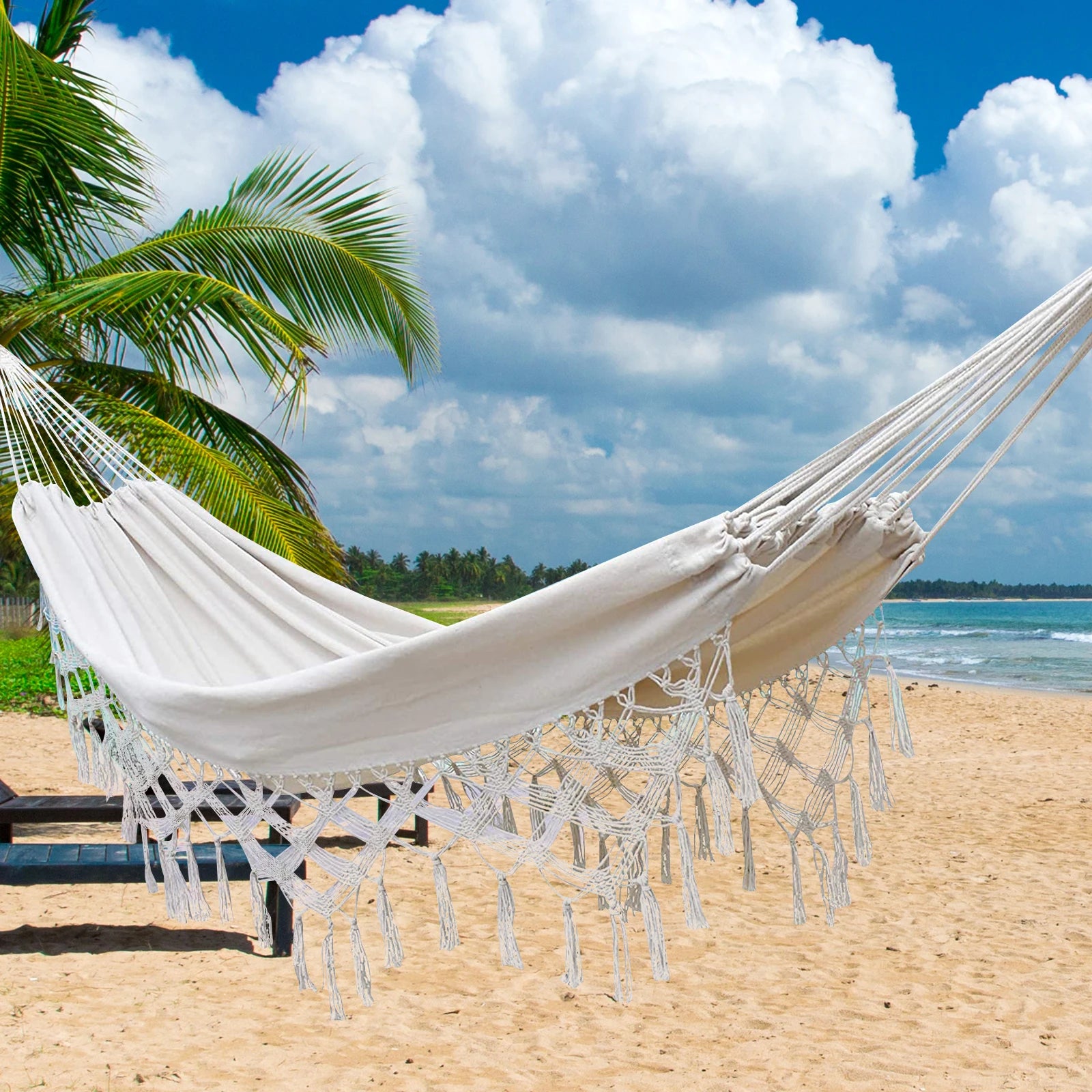 Macrame Fringe Hammock Boho Balcony Hammock Handmade Tassels Hammock 2 Person Double Hammock for Home Outdoor Backyard Beach | e4a06ce7-8ab3-4117-81a8-56b136e80b22,1636cdbd-953f-403f-ae72-37ef13df2ead,bd5f821f-3009-4ebf-aff2-71b66eb050aa,819ceb91-5f01-4c9e-9d9f-2dcf698143fb