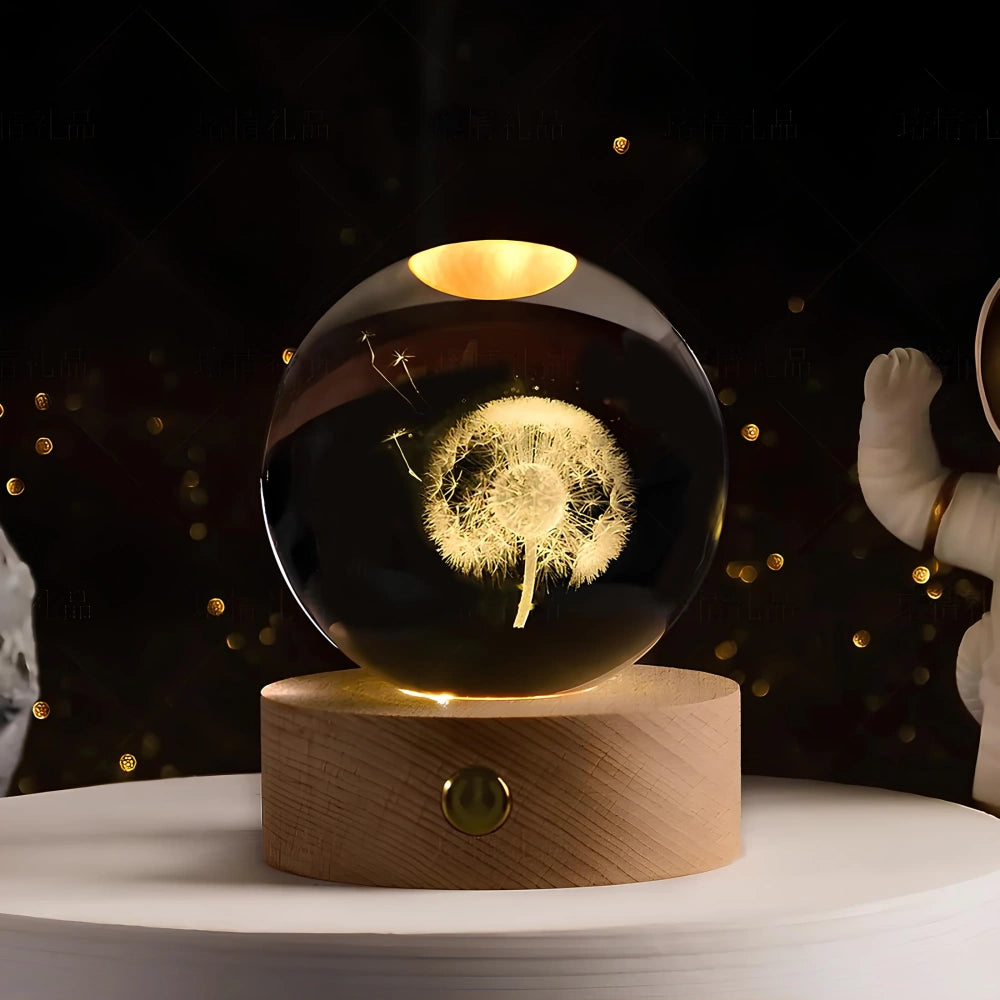 Celestial Charm | LED Night Light Crystal Ball with 3D Engraving | Magical Home Decor for Stargazing Enthusiasts 21
