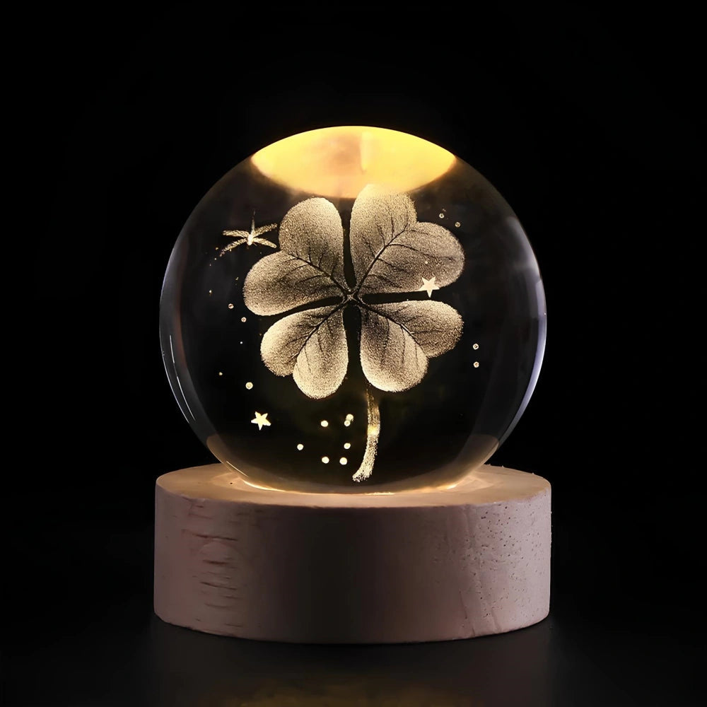 Celestial Charm | LED Night Light Crystal Ball with 3D Engraving | Magical Home Decor for Stargazing Enthusiasts 9 | Milky Way,Solar System,Moon,Astronaut,Saturn,Astral Voyage,Ladder to Heaven,Earth,Space Wanderer,Man in the Moon,Heart,Dandelion,Unicorn,Umbrella,Lucky Charm,Rain Cloud,Teddy Bear,Whale,Unwinding,Love Note,Ferris Wheel,Reindeer,Christmas Tree,Santa Claus,Snowmen