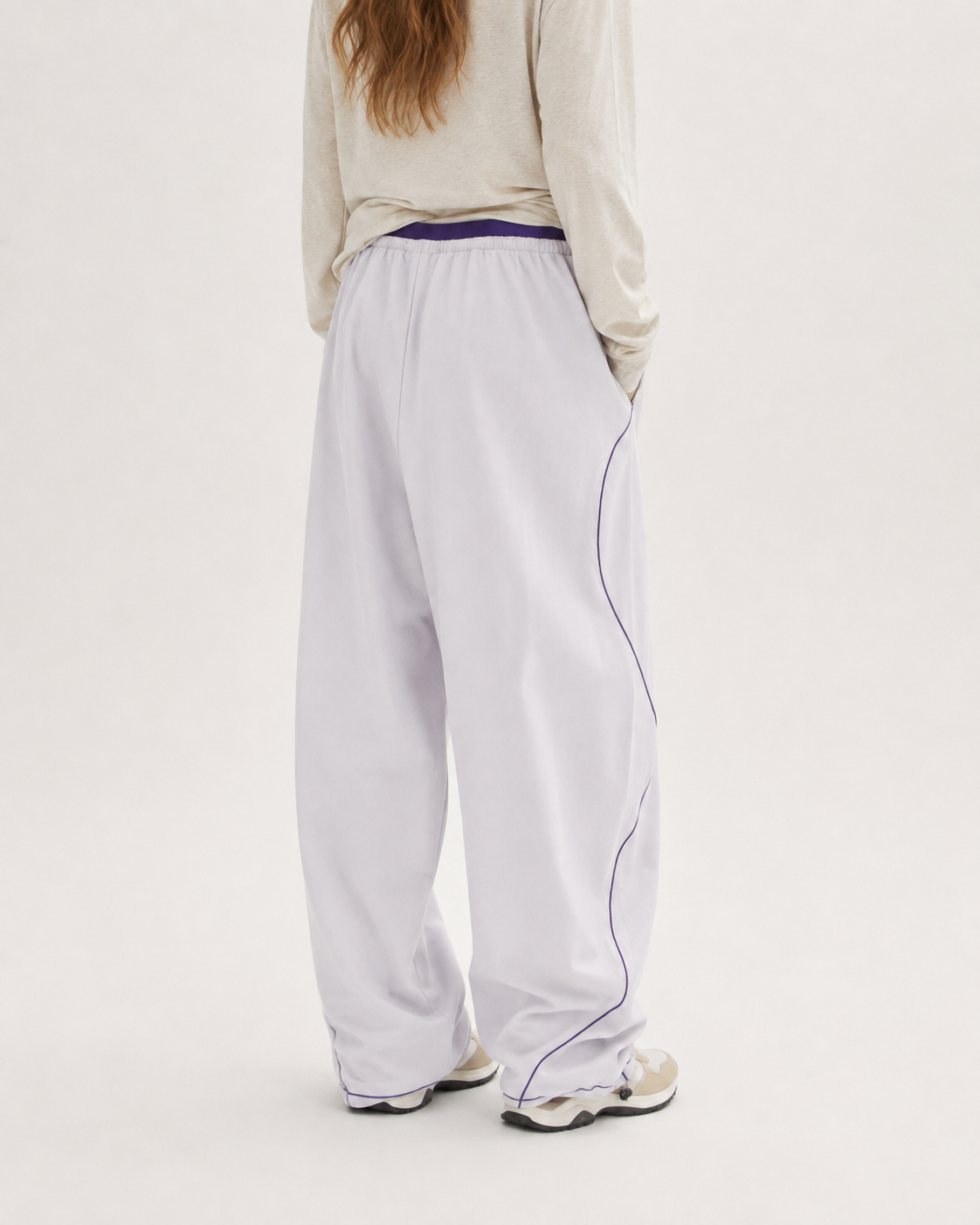 Pact Quick-Dry Wide-Leg Trousers in Cloud White, lifestyle # Colour_Cloud White