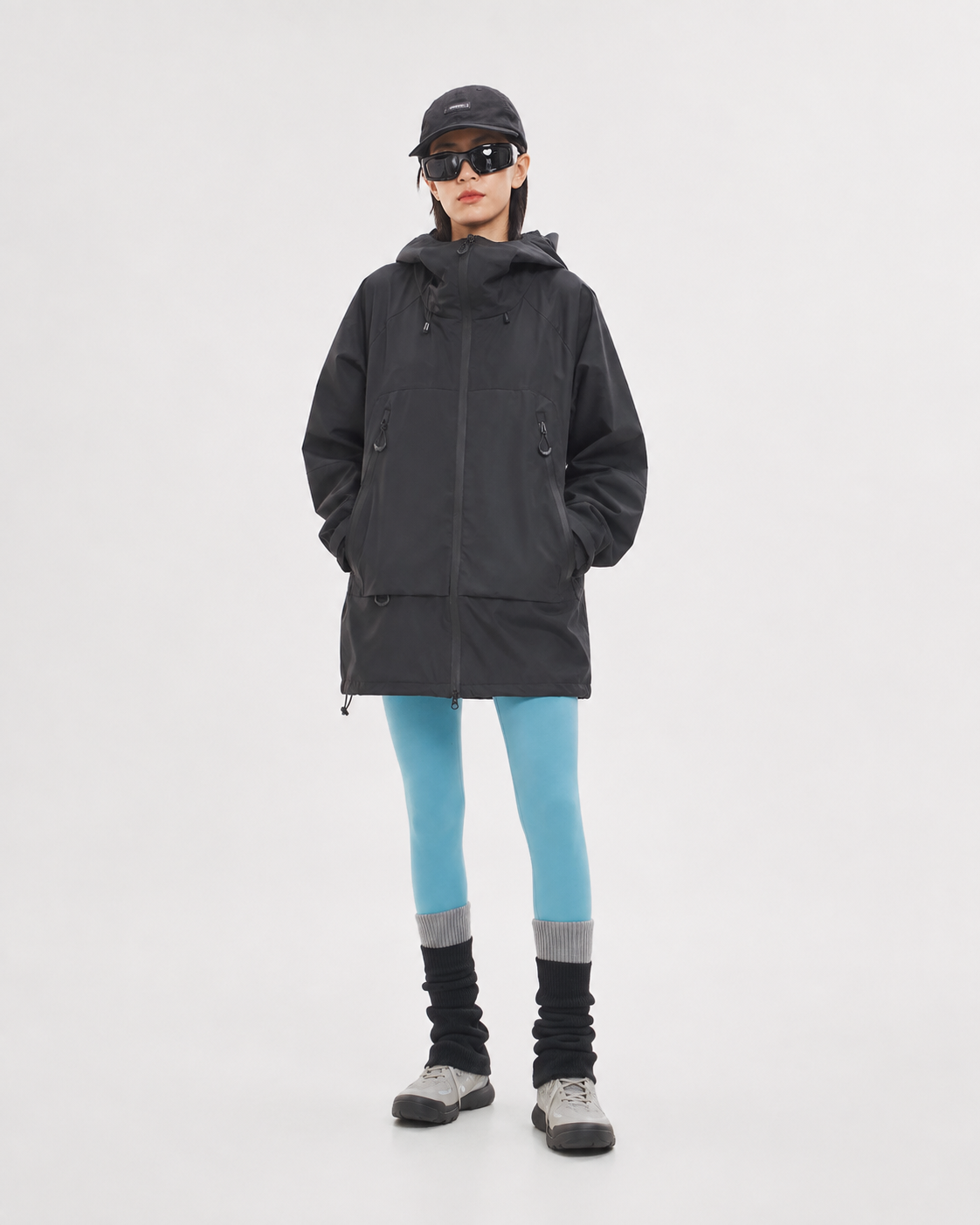 Pact Water-Repellent Windbreaker Hiking Jacket in Black, view 4 # Colour_Black