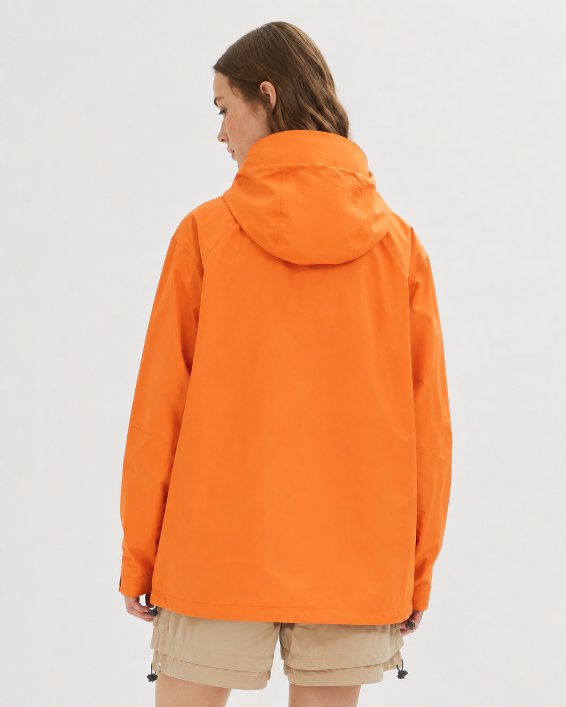 Pact Water-Repellent Windbreaker Hiking Jacket in Orange, view 3 # Colour_Orange