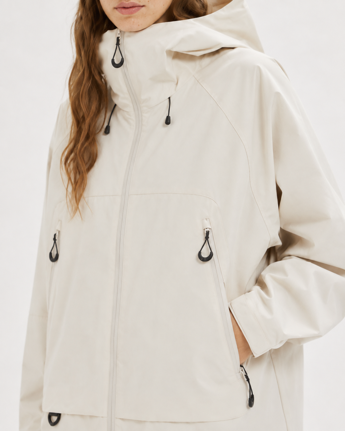 Pact Water-Repellent Windbreaker Hiking Jacket in White, view 4 # Colour_White