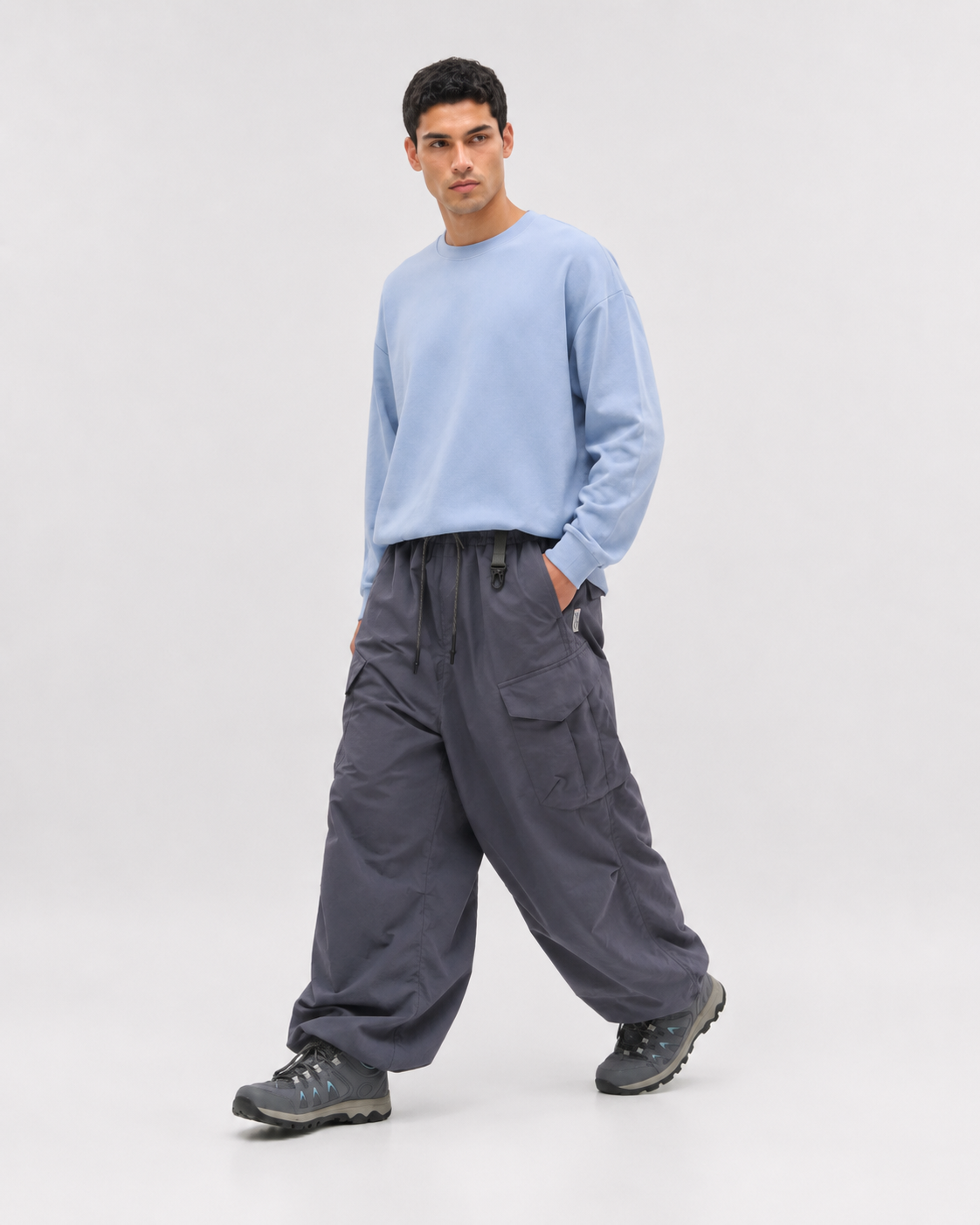 Pact water-repellent cargo trousers — Haze Blue # Colour_Haze Blue