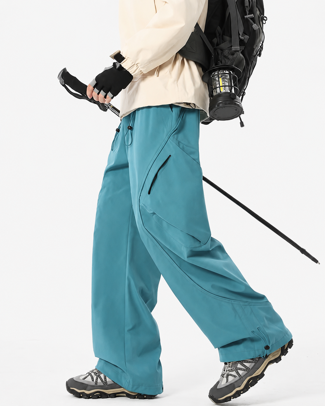 Pact Water-Repellent Straight-Leg Cargo Trousers in Blue, detail # Colour_Blue