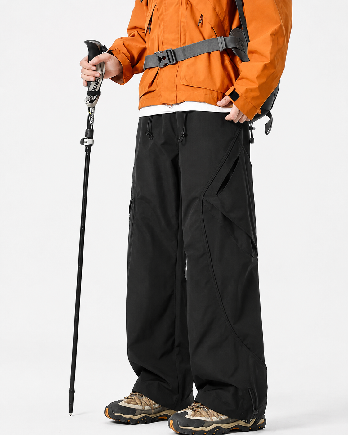 Pact Water-Repellent Straight-Leg Cargo Trousers in Black, back # Colour_Black