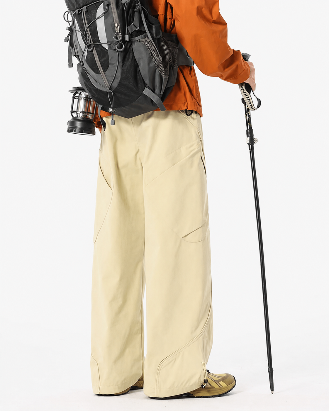 Pact Water-Repellent Straight-Leg Cargo Trousers in Yellow, front # Colour_Yellow