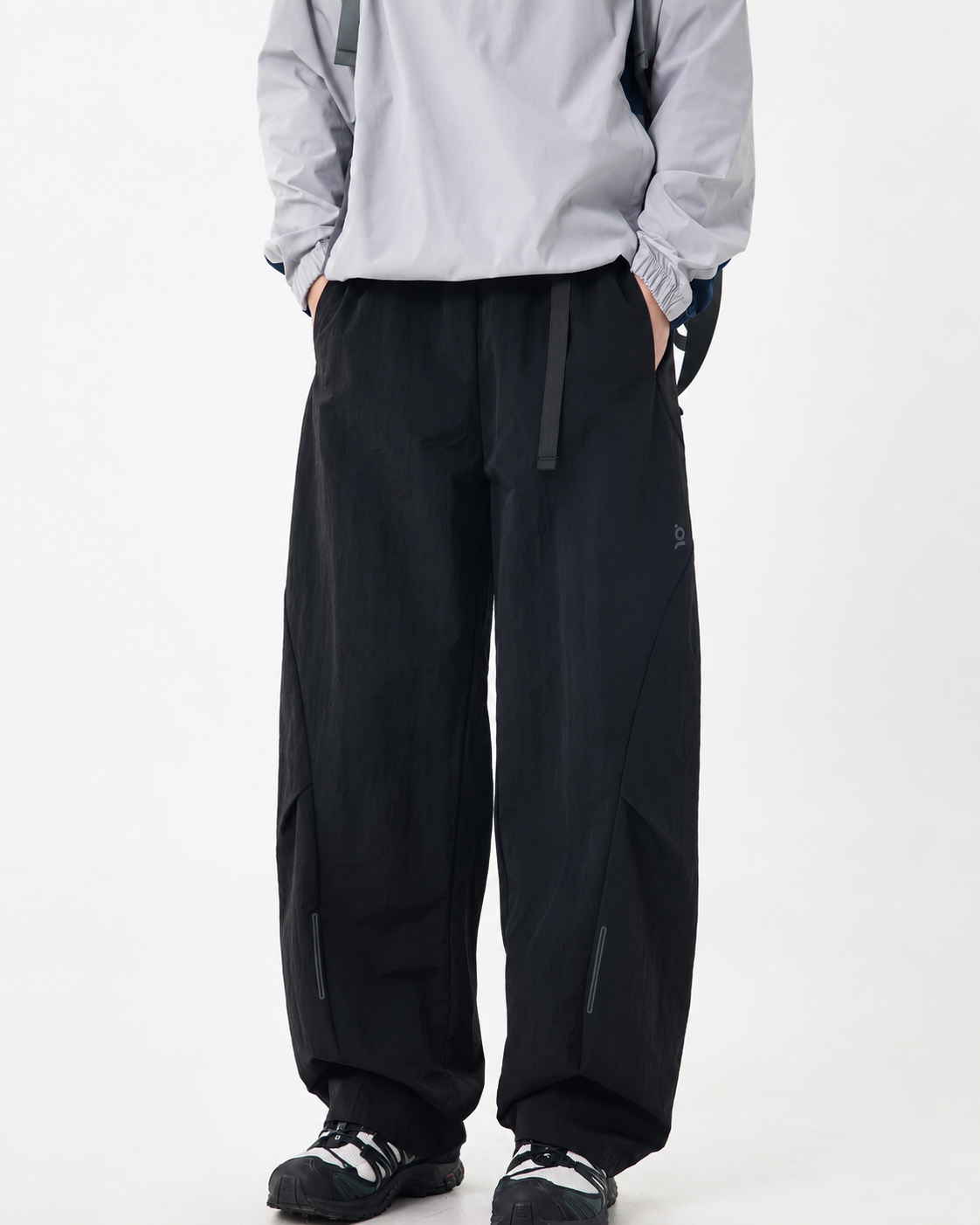 Pact Water-Repellent Parachute Cargo Trousers in Black, back # Colour_Black