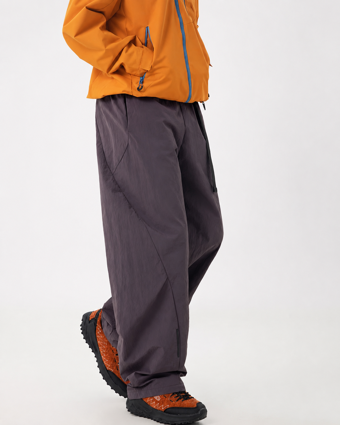 Pact Water-Repellent Parachute Cargo Trousers in Purple, detail # Colour_Purple