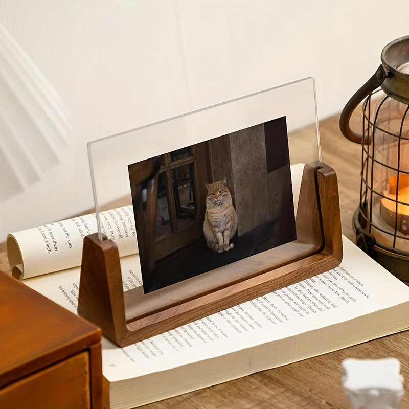 Chic U-Shaped Photo Frame | Modern Minimalist Design with Clear Acrylic & Solid Wood for Elegant Memory Display 2 | Av1780333007291129169,vG1780333007291225259,xr1780333007291320431,Jv1780333007291490513