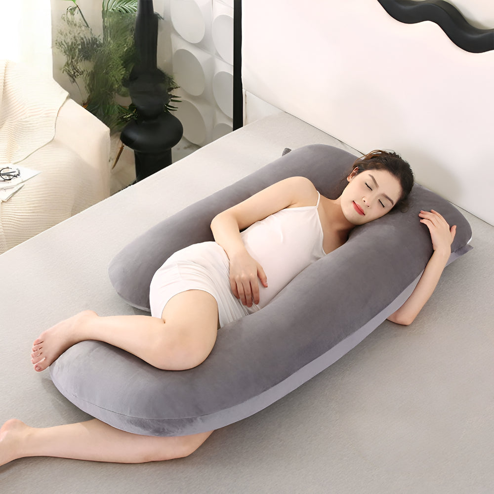 Comfort Haven | U-Shape Pregnancy Pillow with Removable Cover | Full Body Support for Better Sleep 0