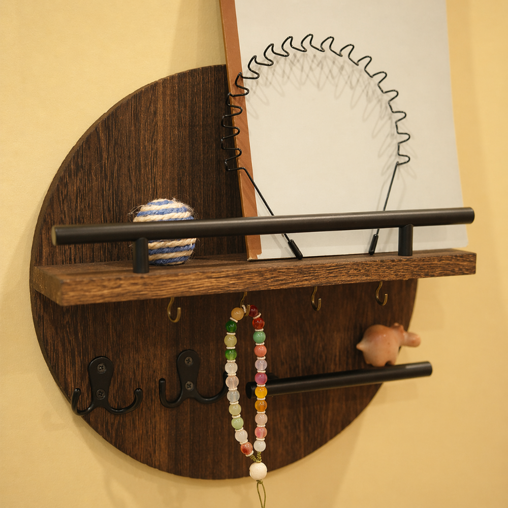 Eco-Friendly Wall Organiser | Round Wooden Key Holder with Elegant Accents for Stylish Entryways 2 | RO1780333007292127583,xy1780333007292030293,Os1780333007291820747,Xd1780333007291931604,EJ1780333007291694724,xb1780333007291594977