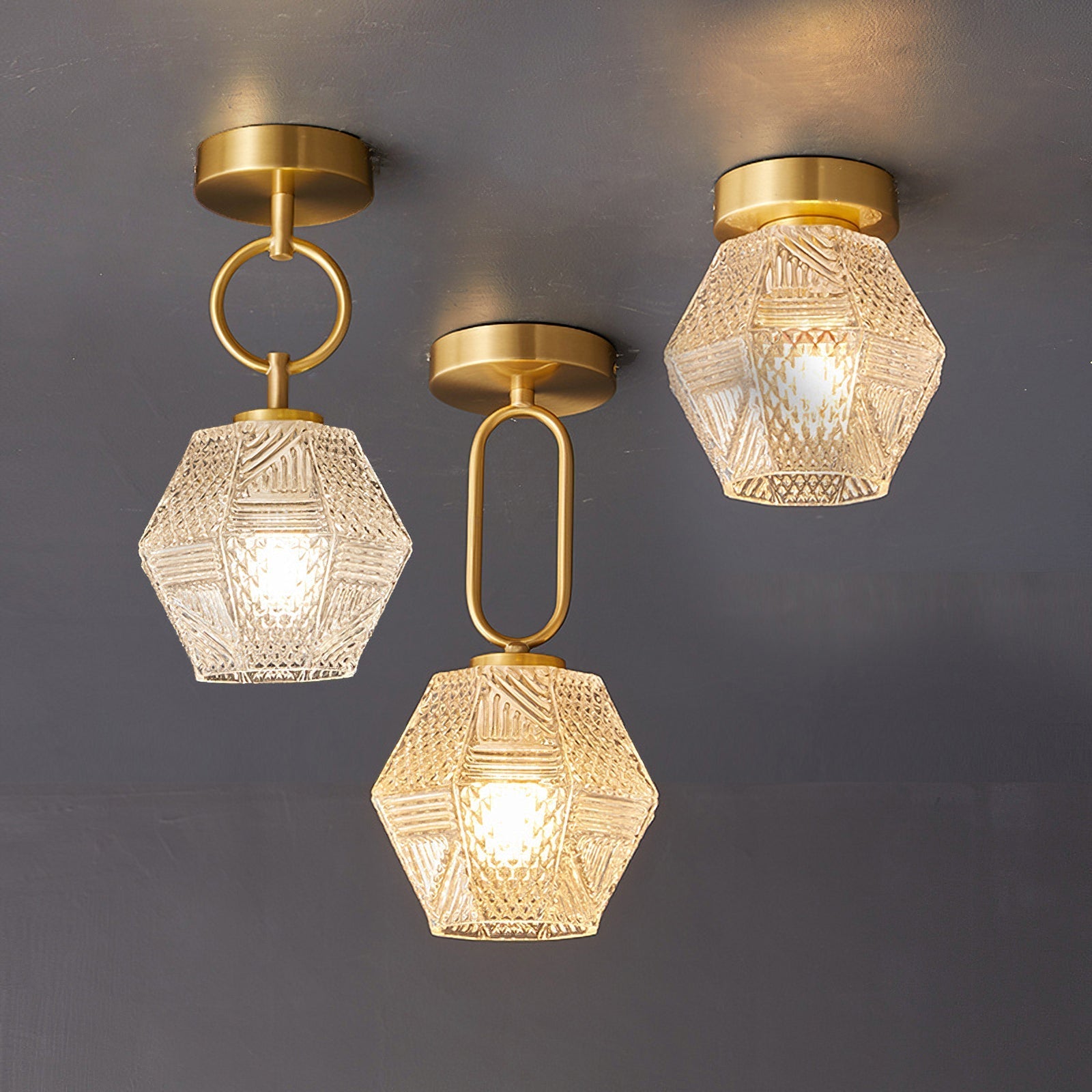 Elegant Collection | Flush Mount Ceiling Light Fixture with Geometric Glass Shade | Modern Design for Stylish Indoor Lighting 3 | he1780481832137694487,zX1780481832137873726,pg1780481832137784457