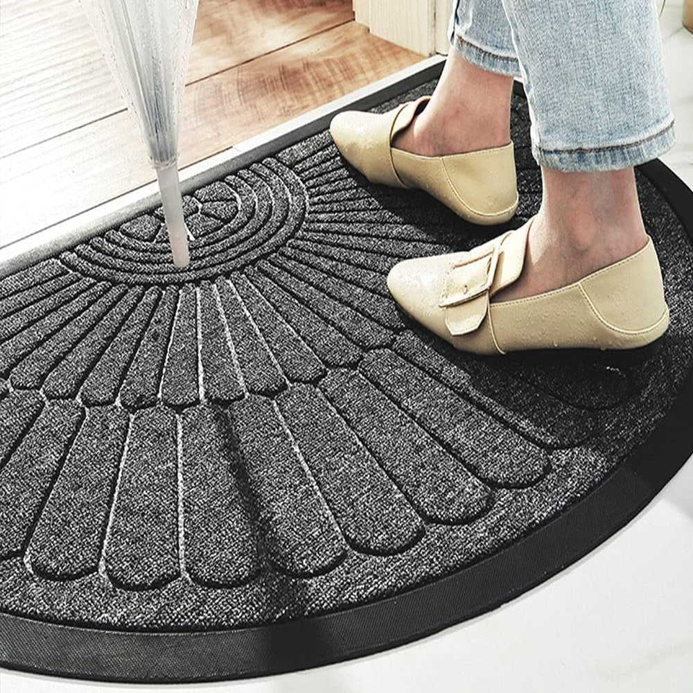 Essential Home | Non-Slip Rubber Semi-Circular Door Mat for Clean Entryways 3 | wS1780333007285898509,EW1780333007286031516,Cc1780333007286150176,LA1780333007286255268