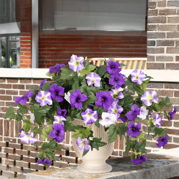 EverBloom | Artificial Flowers Petunias with UV Protection | Lifelike Faux Flowers for Year-Round Outdoor Beauty 7 | VB1780390415019472356,ew1780390415019657517