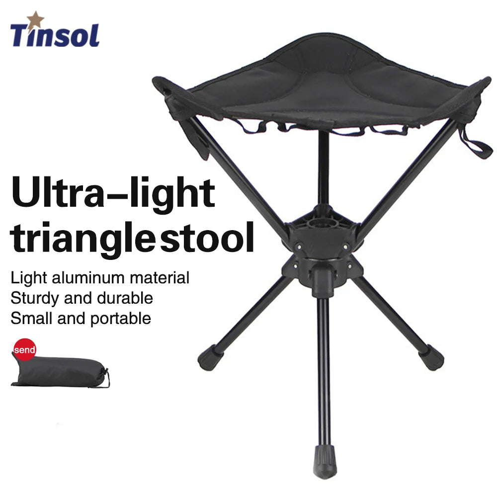 360° Folding Camping Stool – Lightweight Rotating Chair for Fishing & Picnics