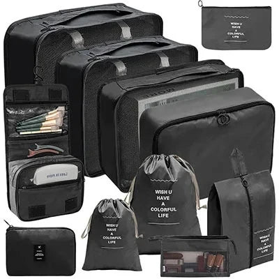 Travel Packing Cubes Set – Foldable Oxford Luggage Organisers for Suitcases