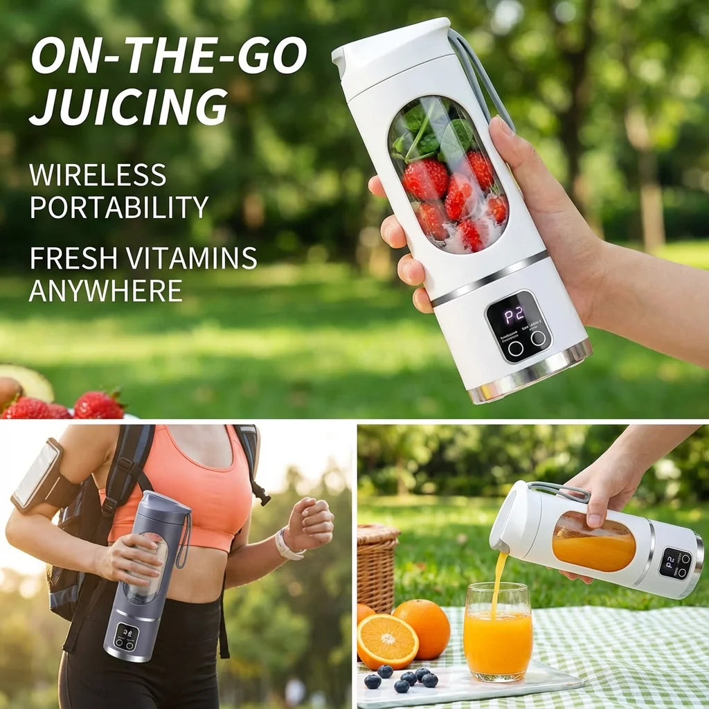Portable Blender – 450ml Rechargeable Juicer Cup with Digital Display