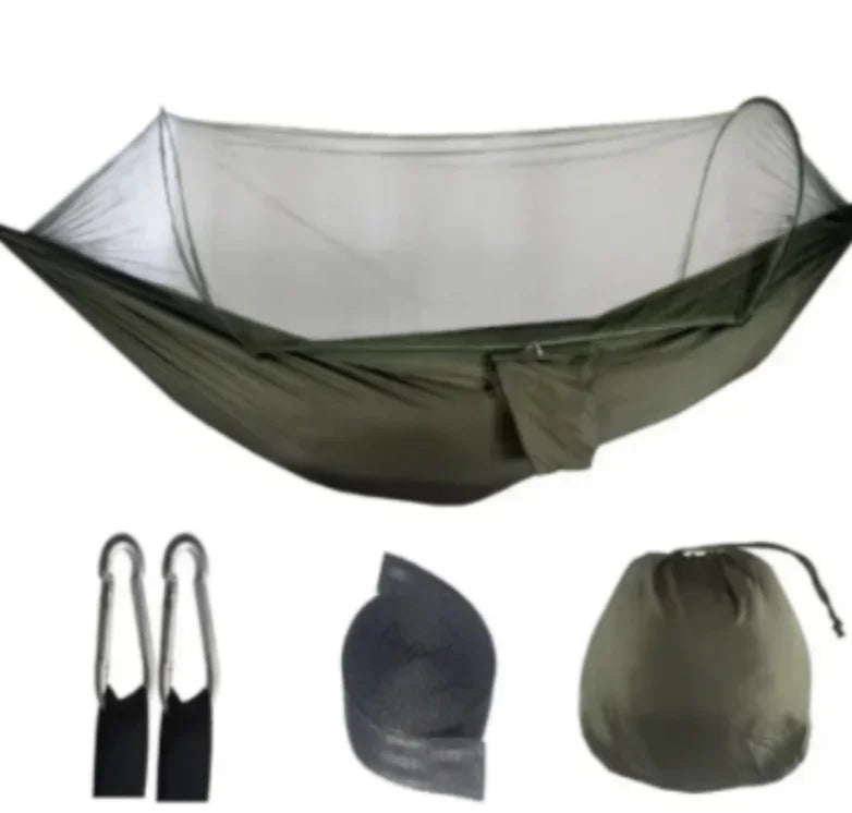 Outdoor Hammock with Mosquito Net – Double, Breathable Nylon, for Camping & Garden