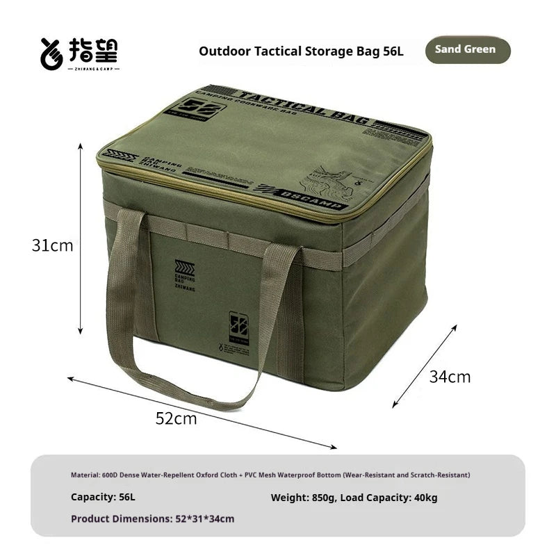 Insulated Camping Cooler Bag – Waterproof Foldable Picnic & Storage Box, 30–56L