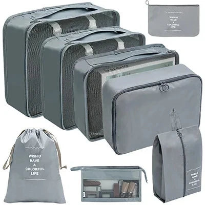 Travel Packing Cubes Set – Foldable Oxford Luggage Organisers for Suitcases