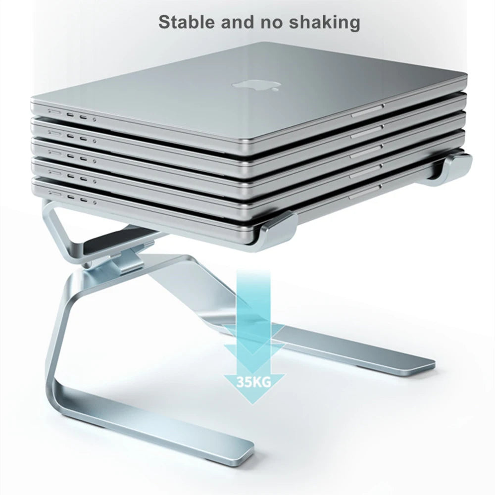 Adjustable Aluminium Laptop Stand – Foldable Cooling Riser for 10–17.3 inch Laptops & Tablets