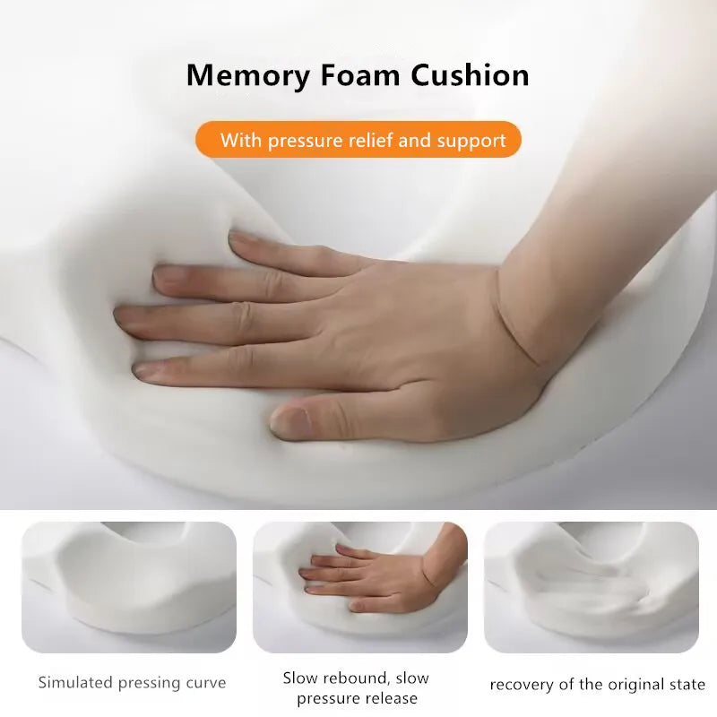 Memory Foam Seat Cushion – Coccyx Support Pad for Office Chairs & Cars