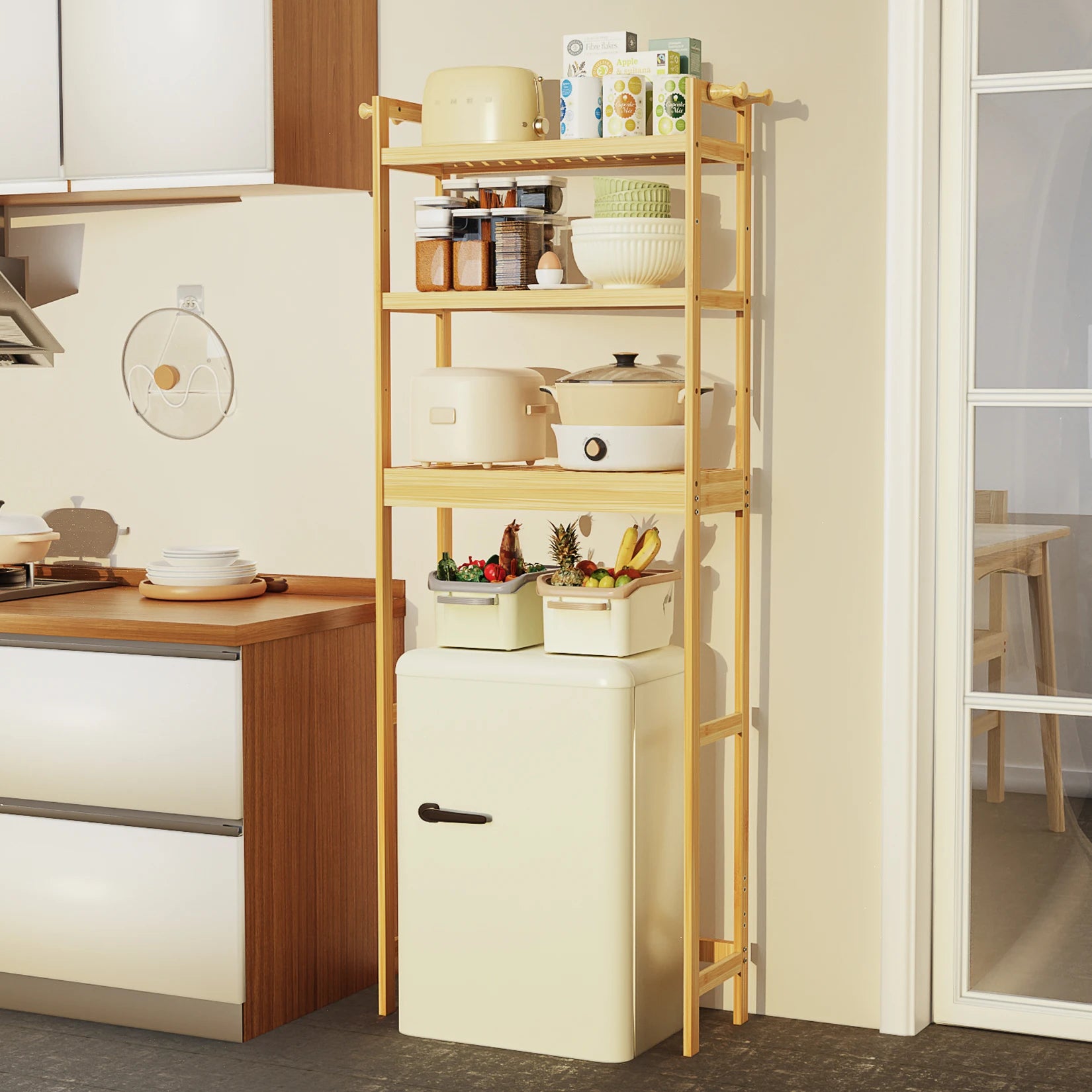 Over-the-Toilet Bamboo Storage Shelf – 3-Tier Bathroom Space-Saver Rack