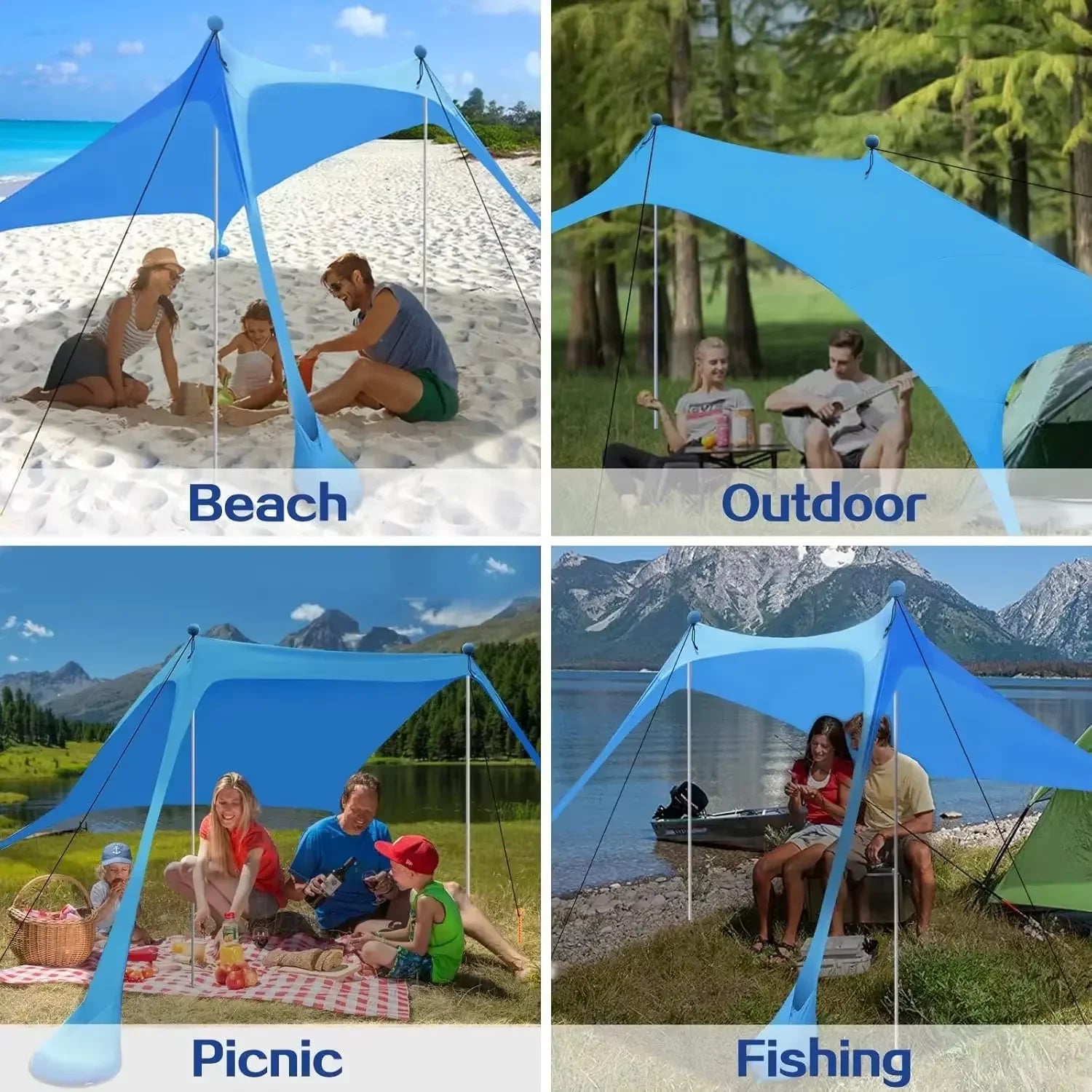 Pop-Up Beach Tent Canopy – Ultralight UV Sun Shade with Carry Bag