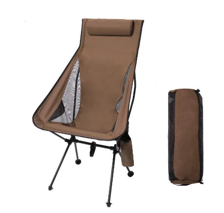 Folding Camping Chair with Headrest – Lightweight Aluminium, Packs Away