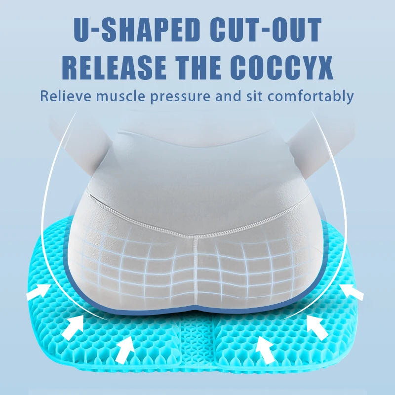 Cooling Gel Seat Cushion – Breathable Honeycomb Pad for Pressure Relief