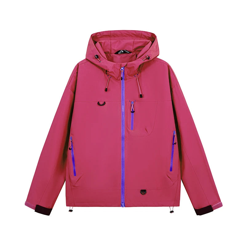 Pact Unisex Water-Repellent Hooded Windbreaker in Pink # Colour_Pink