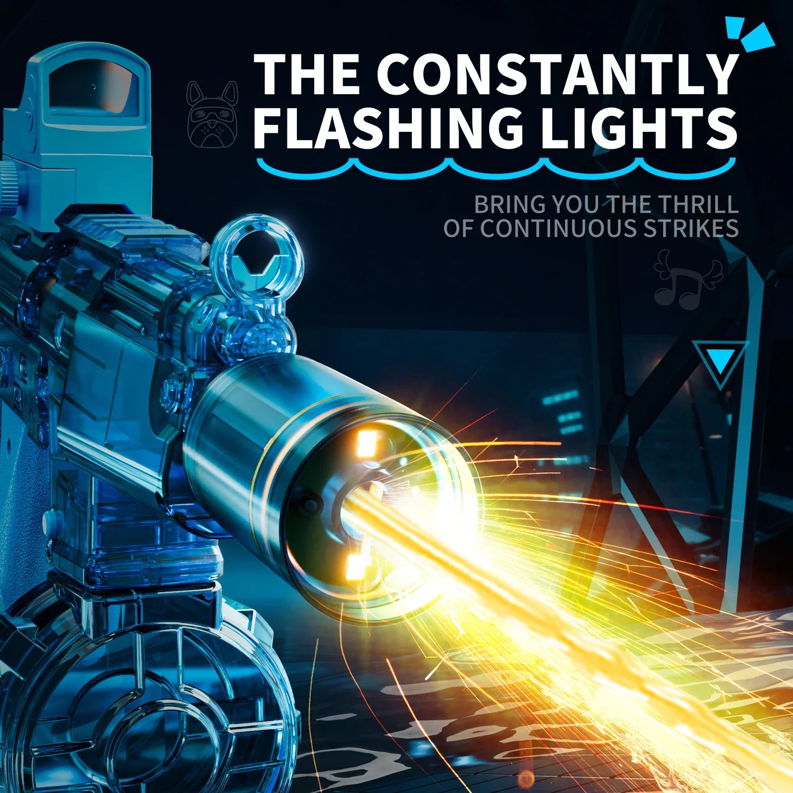 Electric Water Gun Toy – Auto Firing with Recoil, Lights & Sound Effects