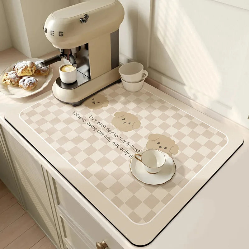 EarthDri – Quick-Dry Diatomite Draining Mat for Kitchen & Bar