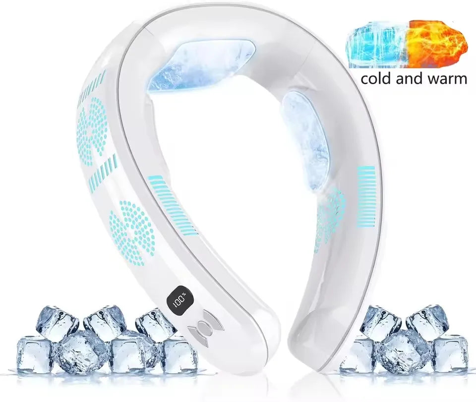 Bladeless Neck Fan – Semiconductor Cooling & Warming, Negative Ion, USB Rechargeable