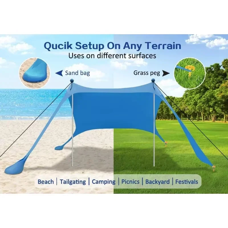 Pop-Up Beach Tent Canopy – Ultralight UV Sun Shade with Carry Bag