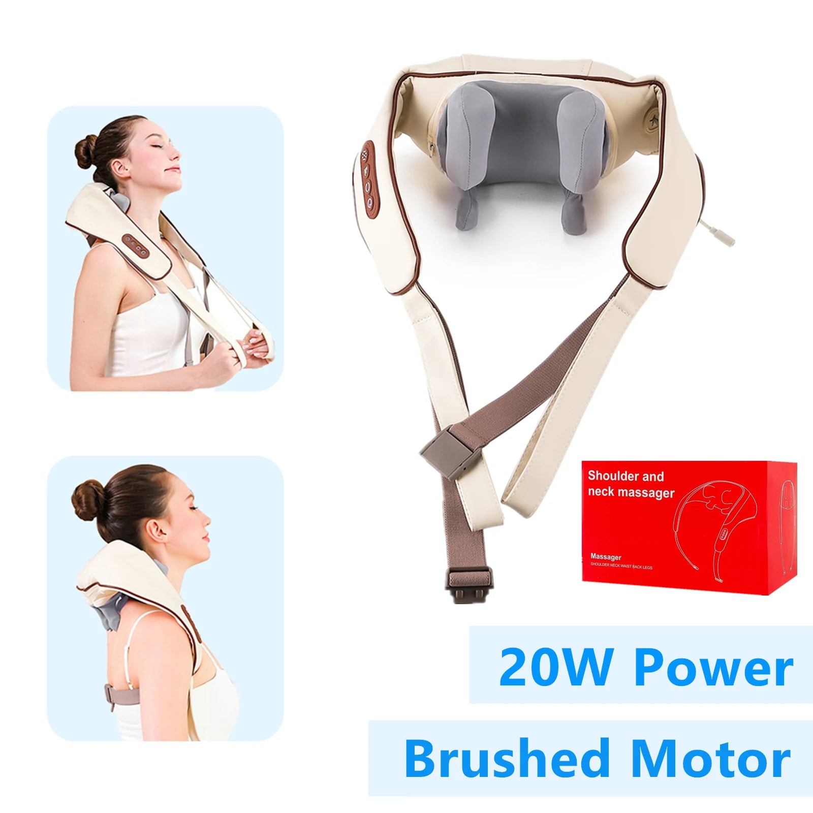 Cordless Neck & Shoulder Massager – Kneading Shawl, Rechargeable & Relaxing