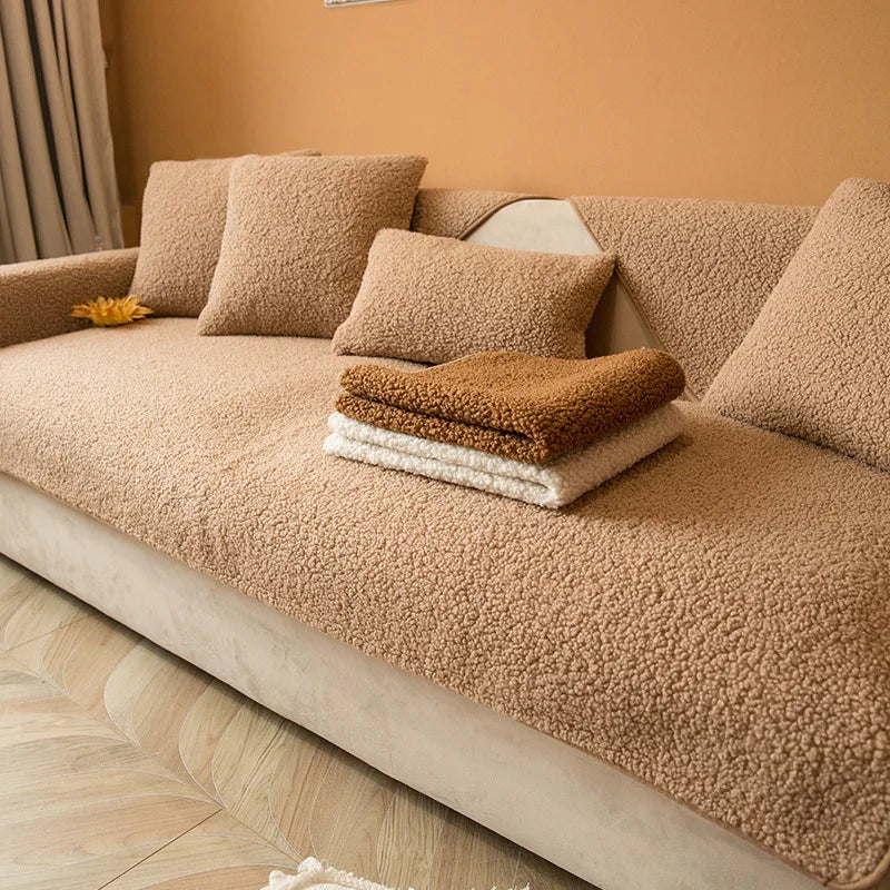 Lamb-Wool Sofa Cushion Cover