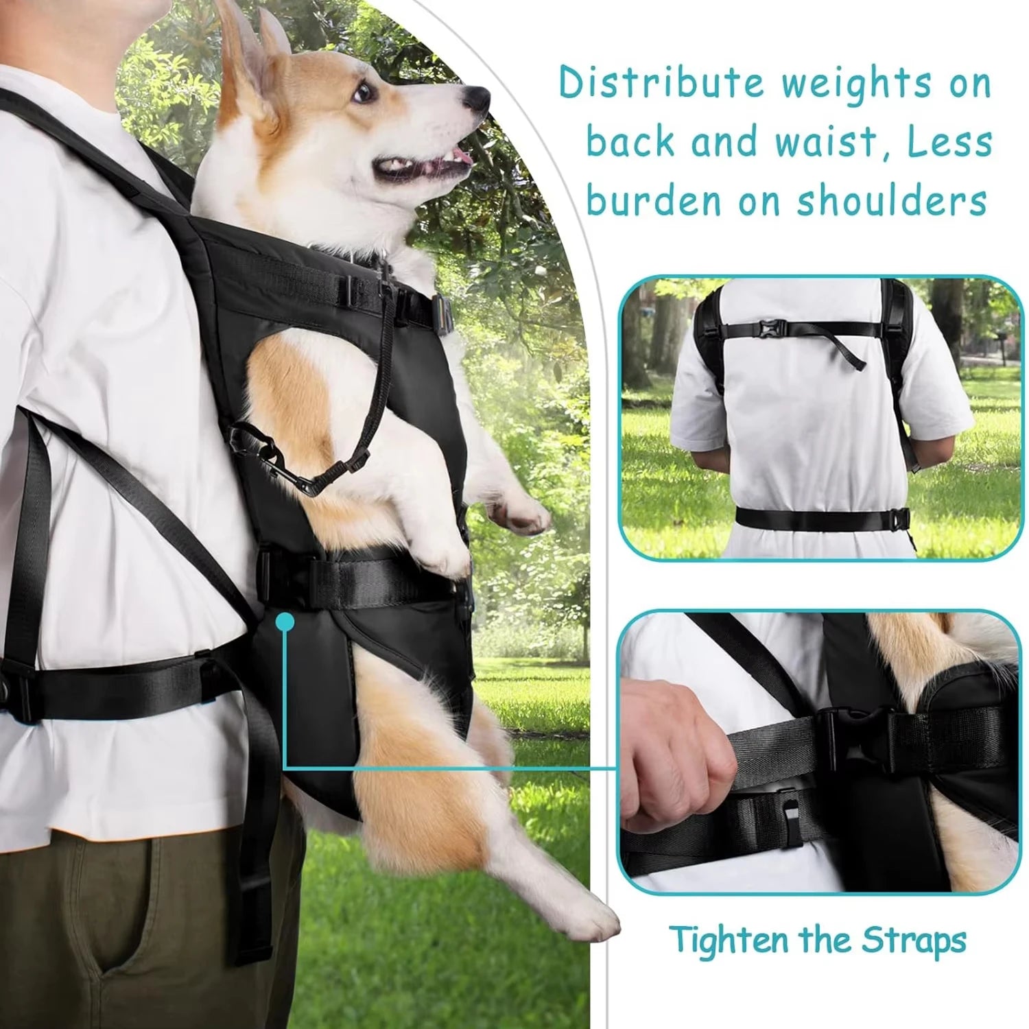 Hands-Free Dog Carrier Backpack – Padded & Breathable, Front or Back Wear