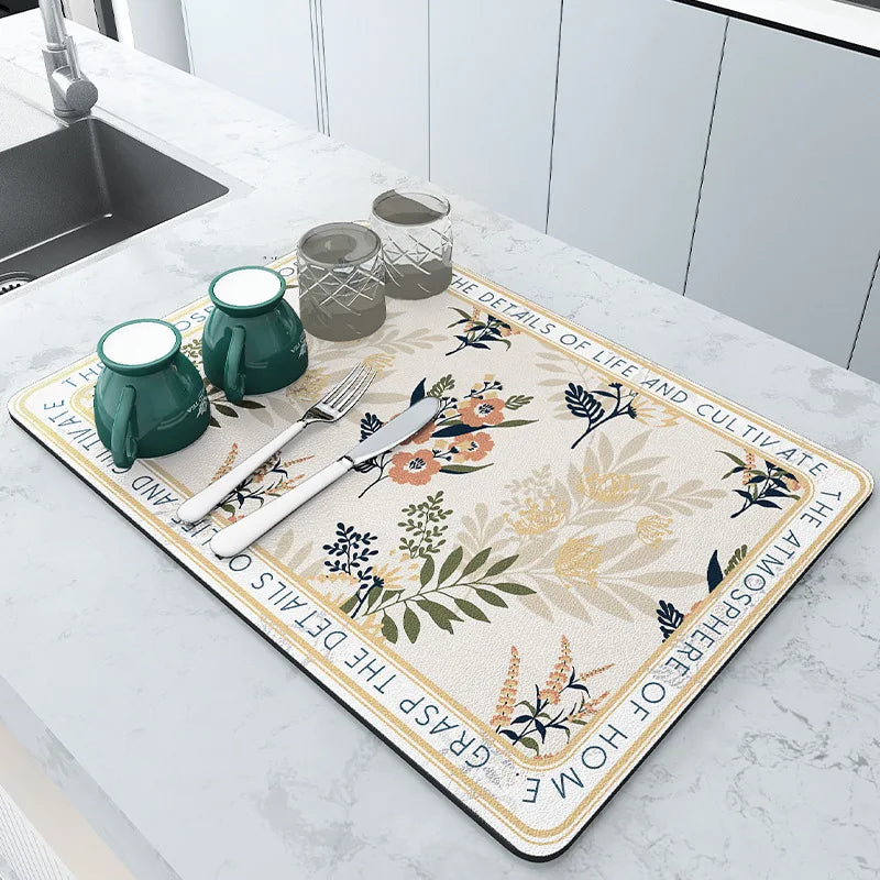 EarthDri – Quick-Dry Diatomite Draining Mat for Kitchen & Bar