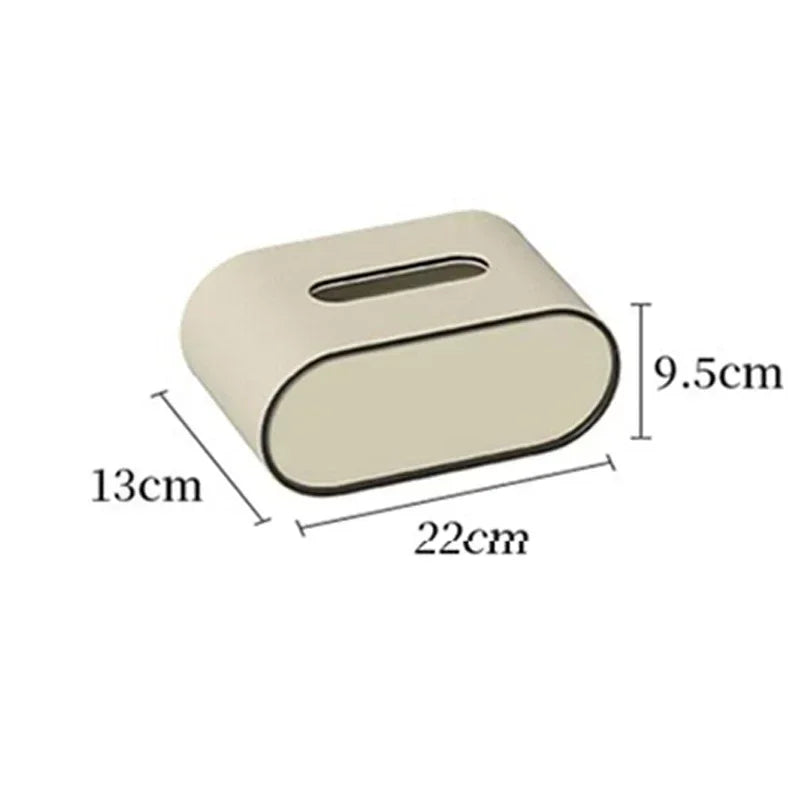 LuxeHide – Faux-Leather Oval Tissue Box Cover