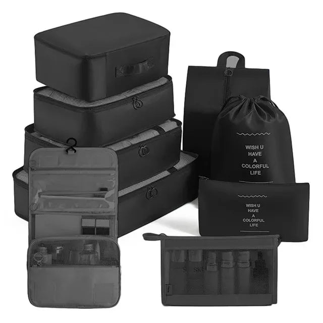 Travel Packing Cubes Set – Foldable Oxford Luggage Organisers for Suitcases