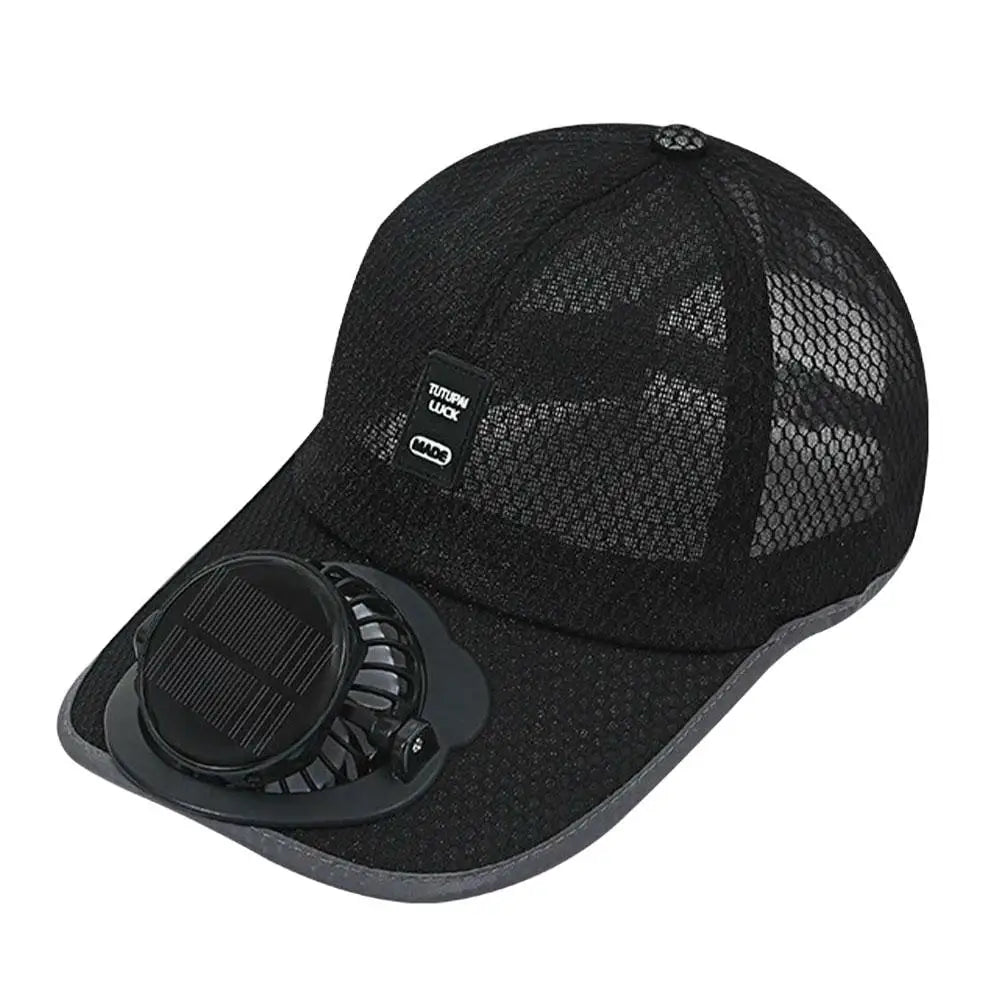 Solar & USB Fan Baseball Cap – Breathable Sun Hat with Built-In Cooling Fan