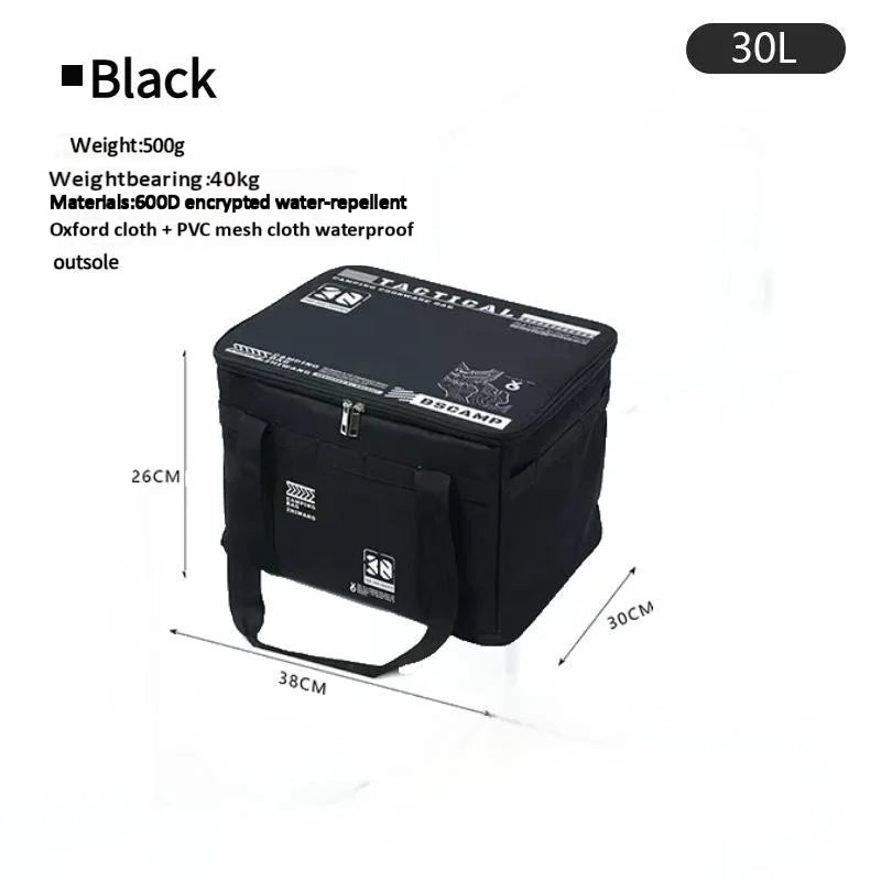 Insulated Camping Cooler Bag – Waterproof Foldable Picnic & Storage Box, 30–56L